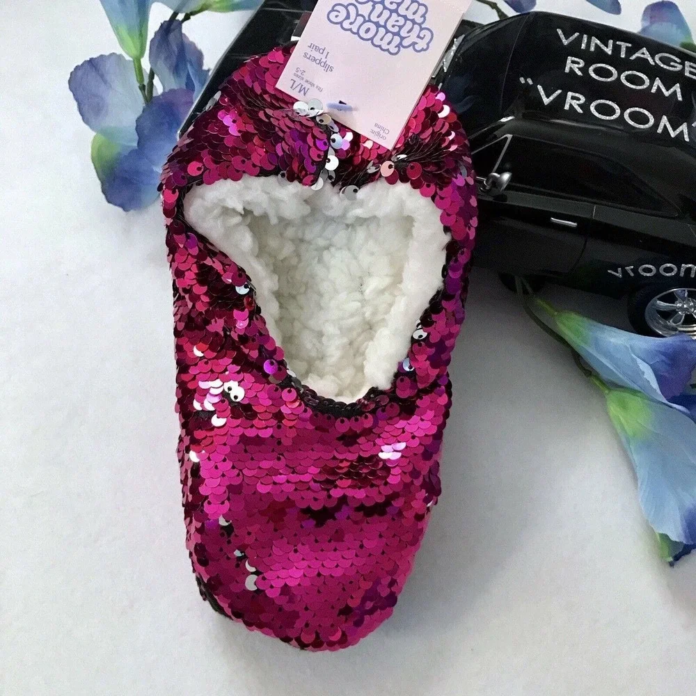 More than Magic NWT Sequins Slippers Girls M/L